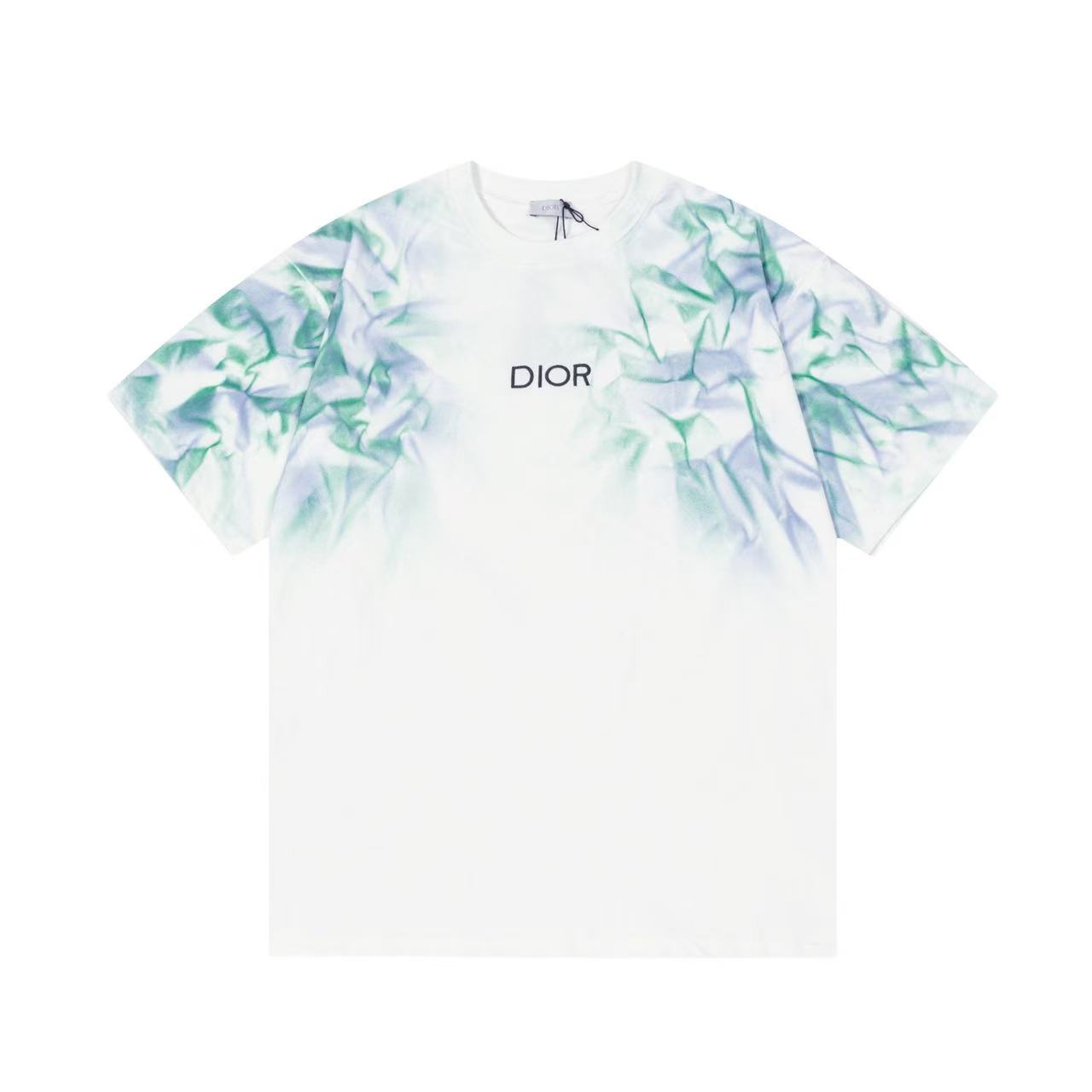 Dior Fire Shading Embroidered Logo Tee
