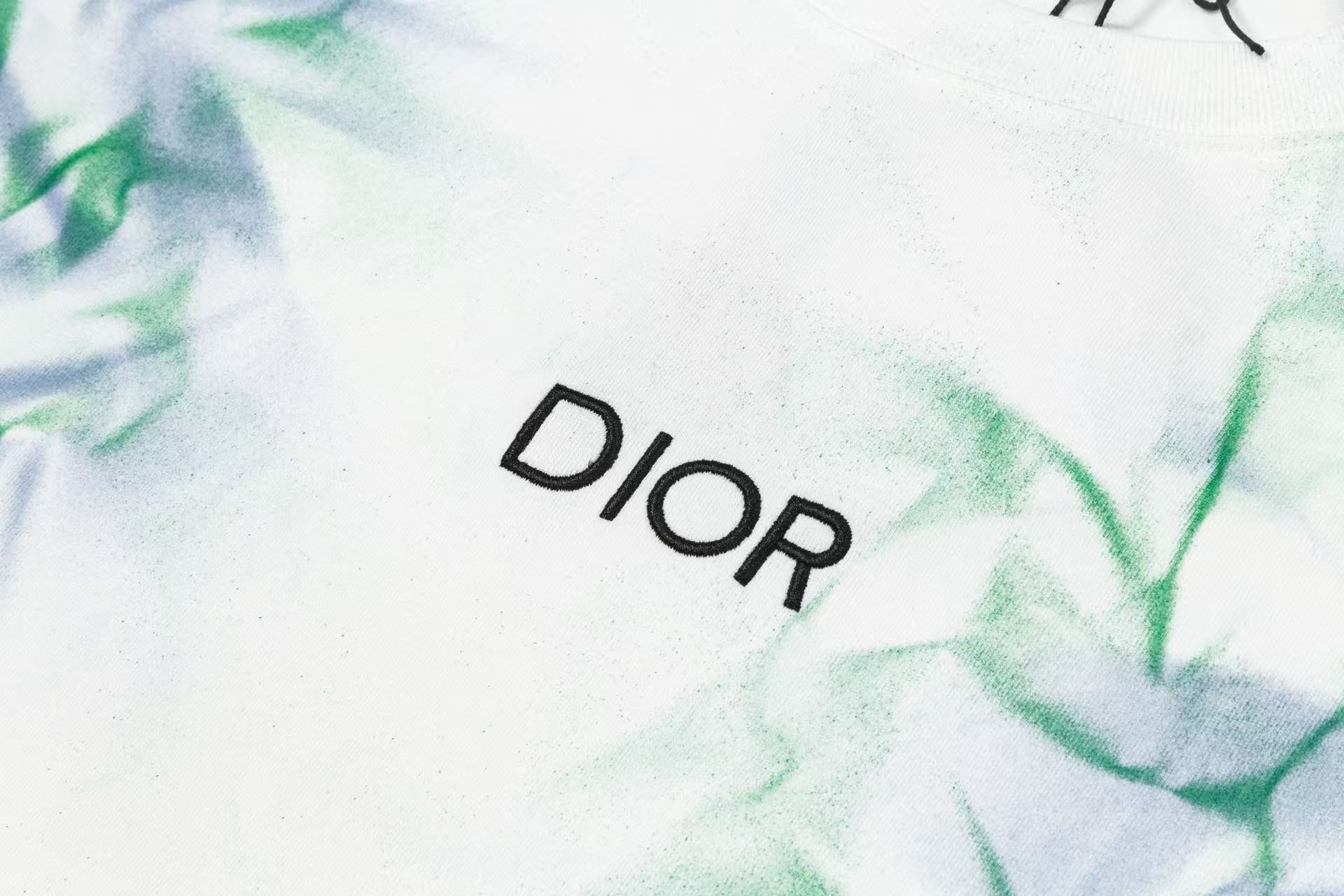 Dior Fire Shading Embroidered Logo Tee