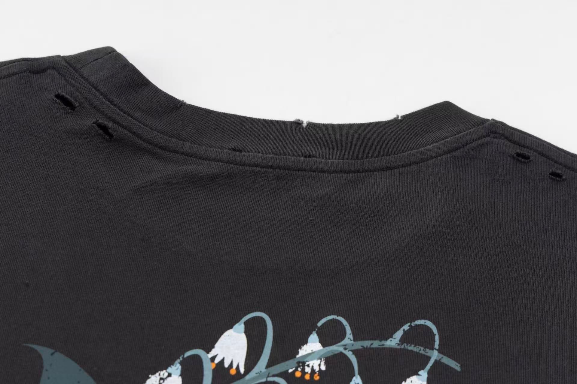 Dior Flower Bell Embroidered Logo Tee