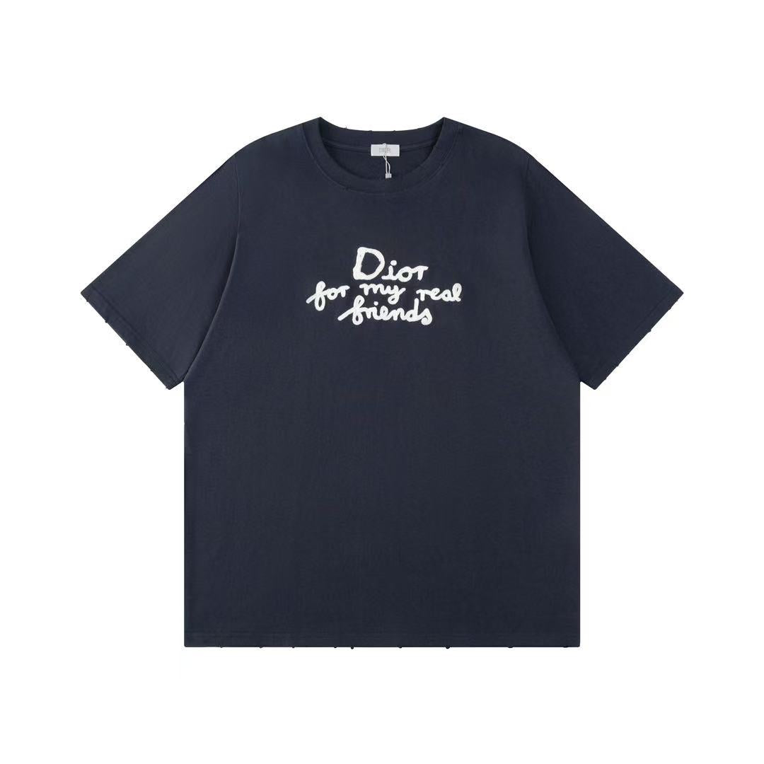 Dior Real Friends Embroidered Logo Tee