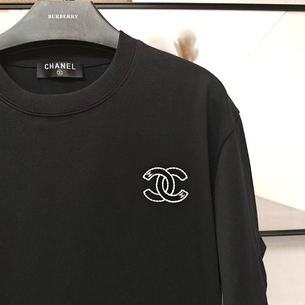 Chanel Lining Small Logo Embroidered Tee