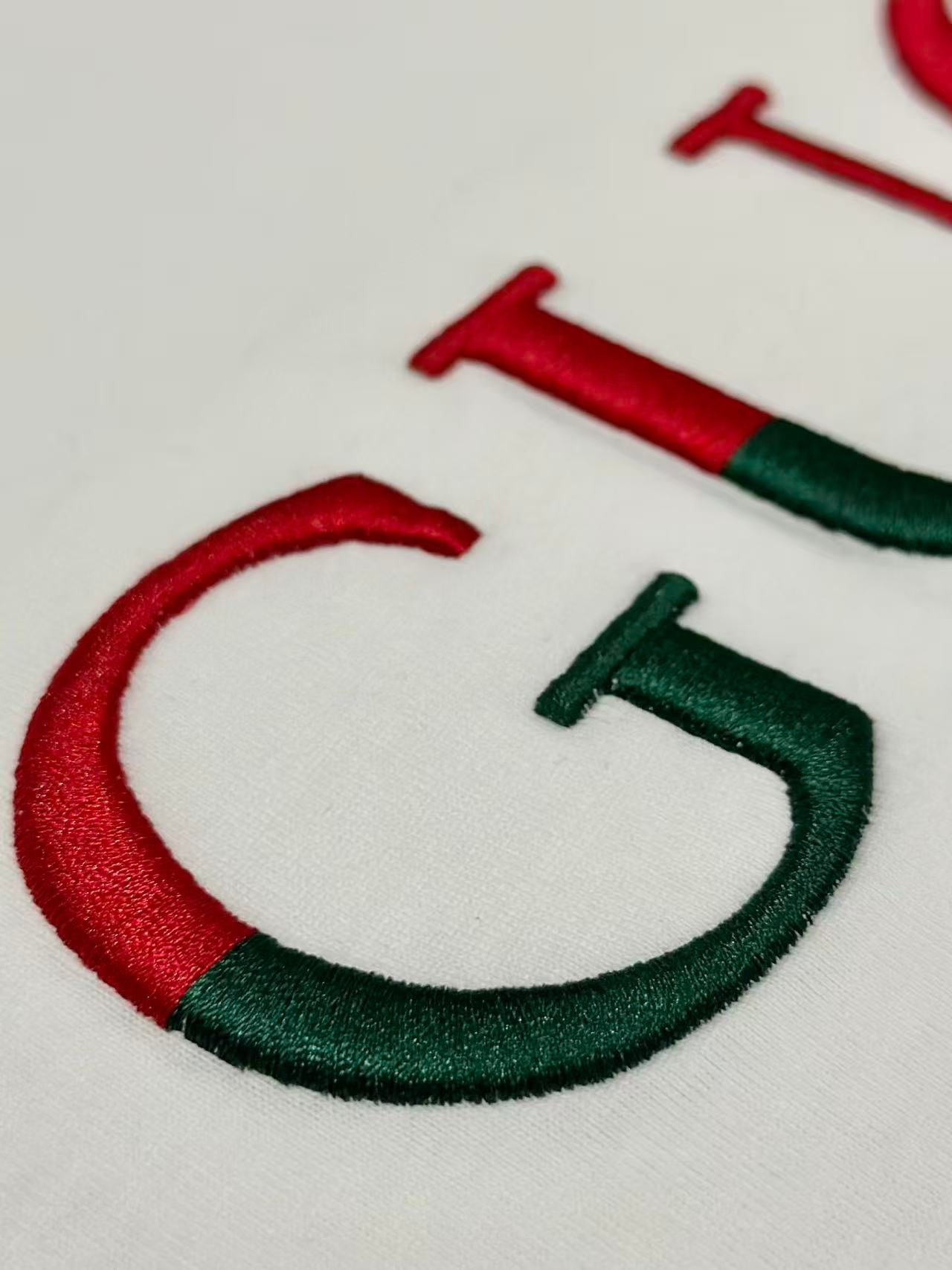 Gucci Embroidered Wording Logo Tee