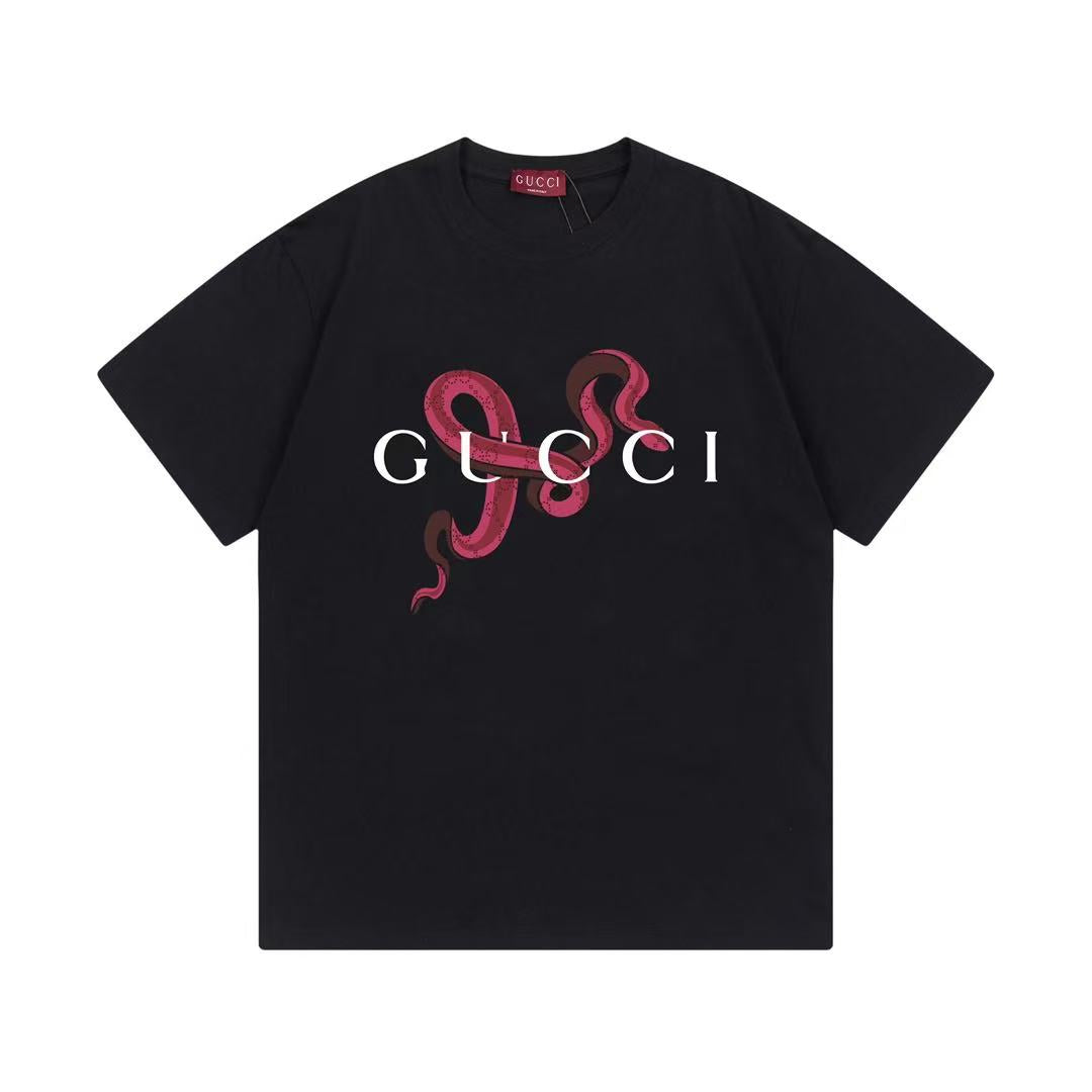 Gucci Paint Snake Wording Logo Tee