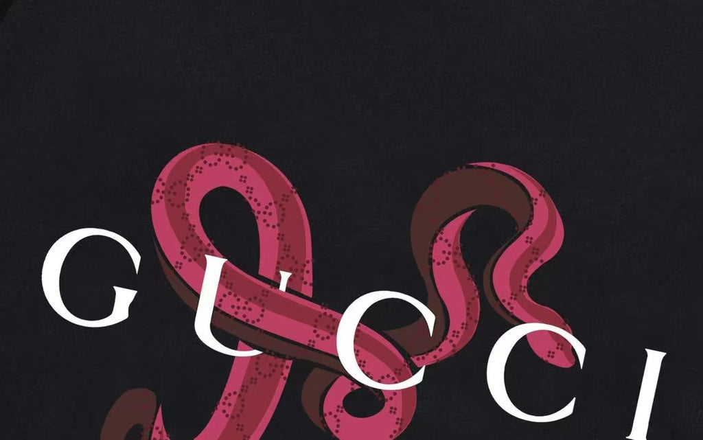 Gucci Paint Snake Wording Logo Tee