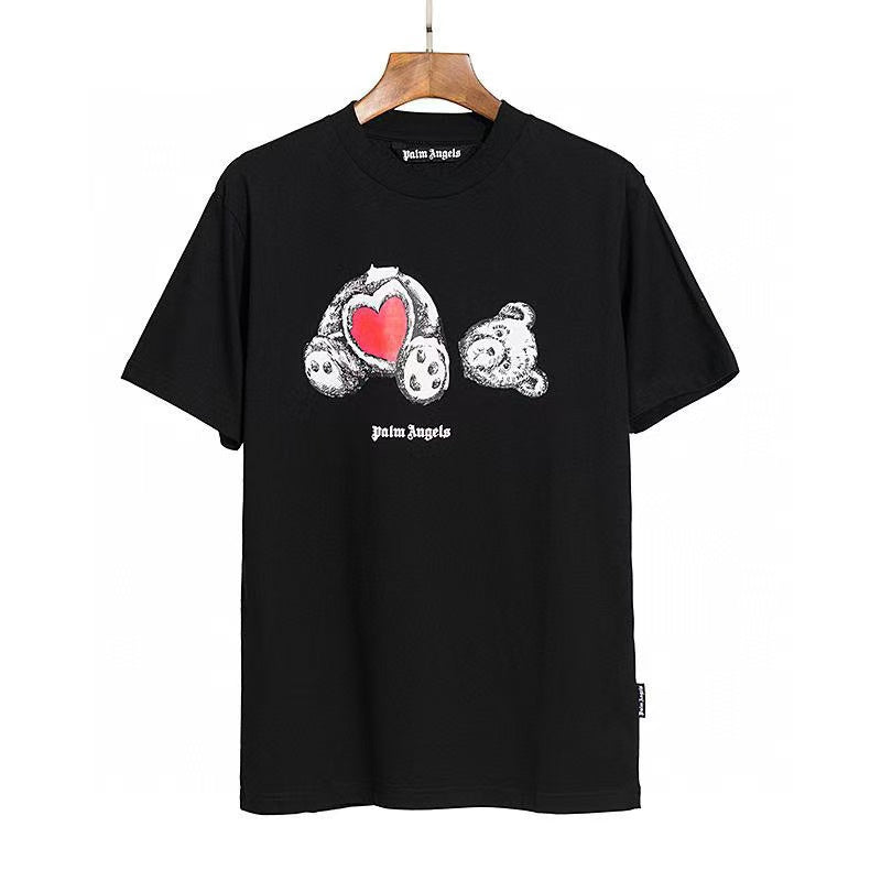 Palm Angels Break Red Hear Bear Head Tee