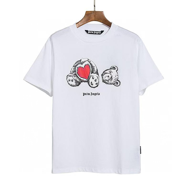 Palm Angels Break Red Hear Bear Head Tee