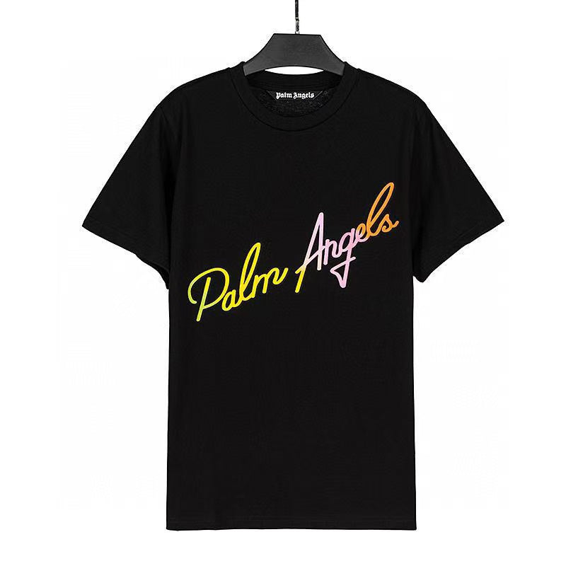 Palm Angels Rainbow Embroidered Wording Tee
