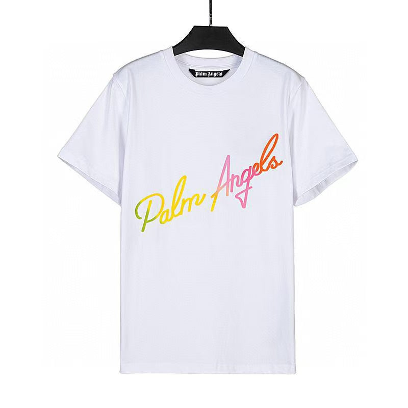 Palm Angels Rainbow Embroidered Wording Tee