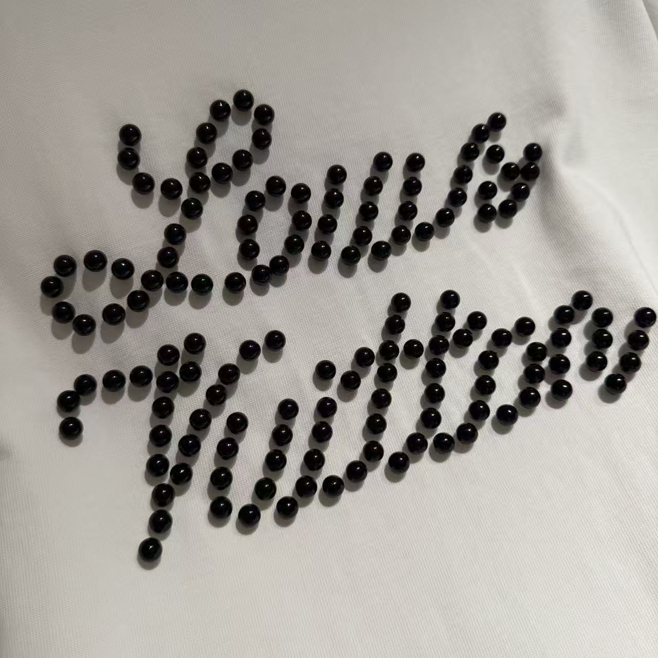 Louis Vuitton T-Shirt White with Pearls Detailing