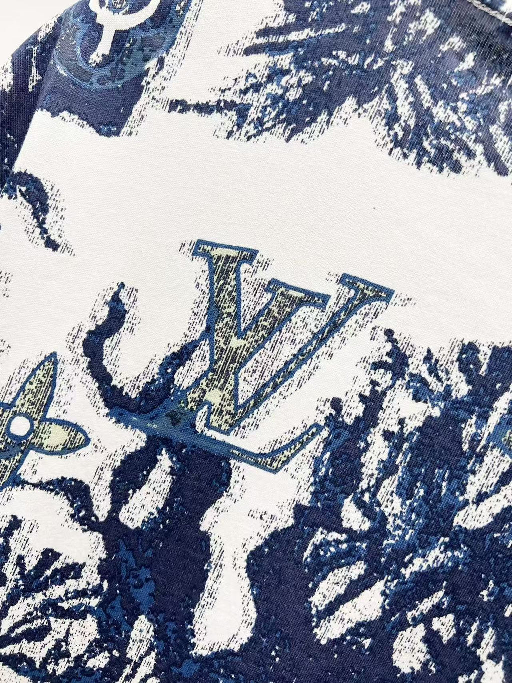Louis Vuitton T-Shirt graphic cotton short-sleeve dark denim